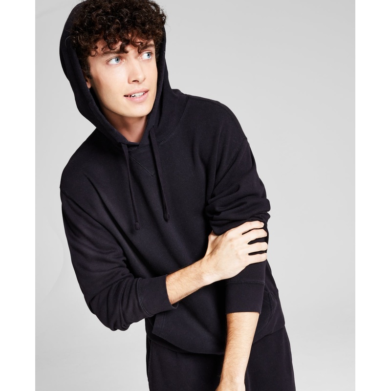 AND NOW THIS Men's Fleece Hoodie with Kangaroo Pockets Black XL