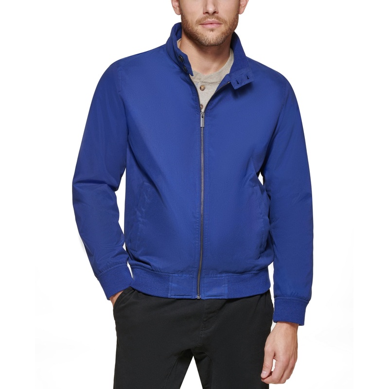 Club Room Mens Regular Fit Bomber Jacket Blue Medium