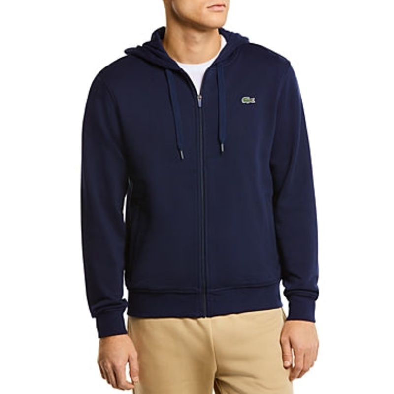 Lacoste Men's SPORT Full Zip Hoodie Sweatshirt Size 3 / Small Navy Blue