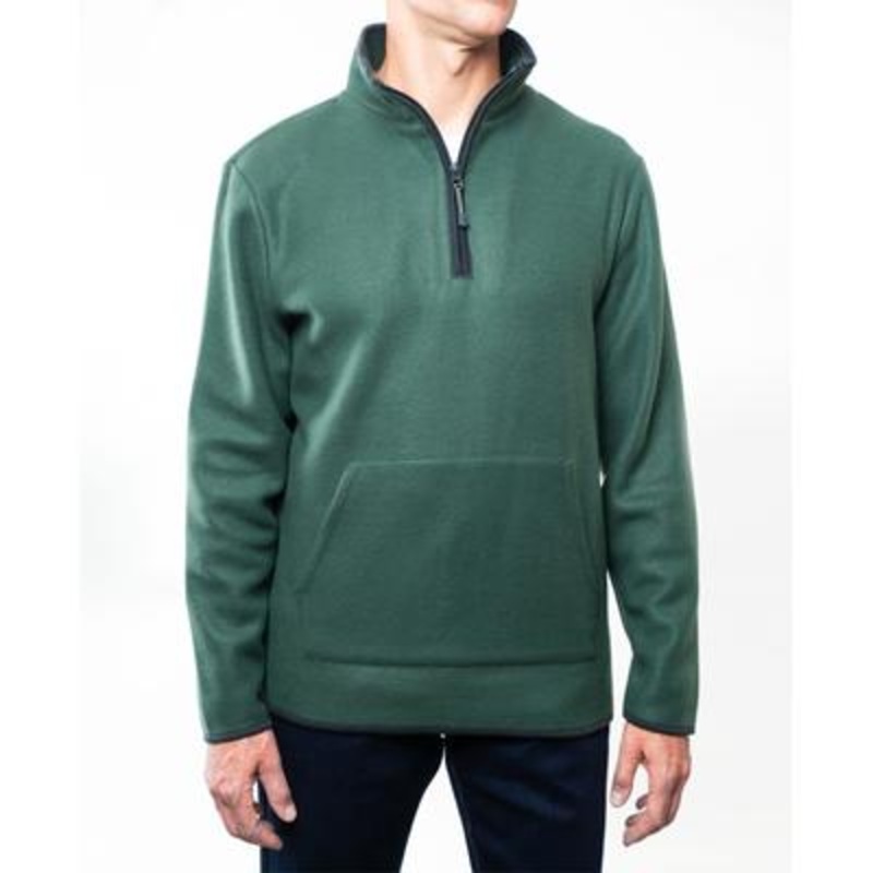 Lazer Mens Fleece Quarter Zip Pullover Sweatshirt Forest Green XL