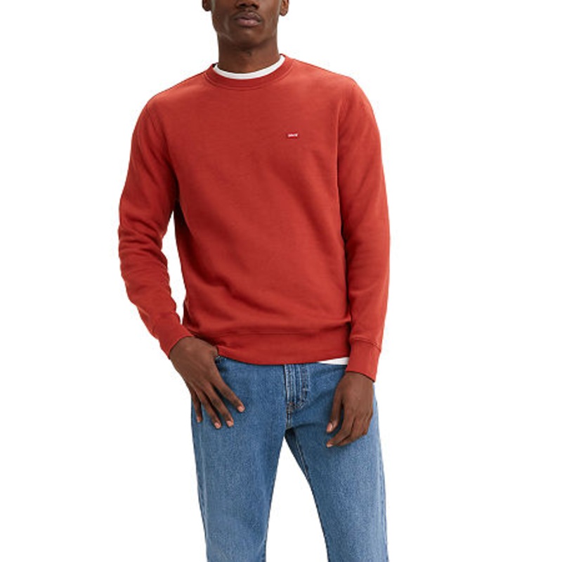 Levi's Men's Core Crewneck Sweatshirt Brick Red 2XL XXL