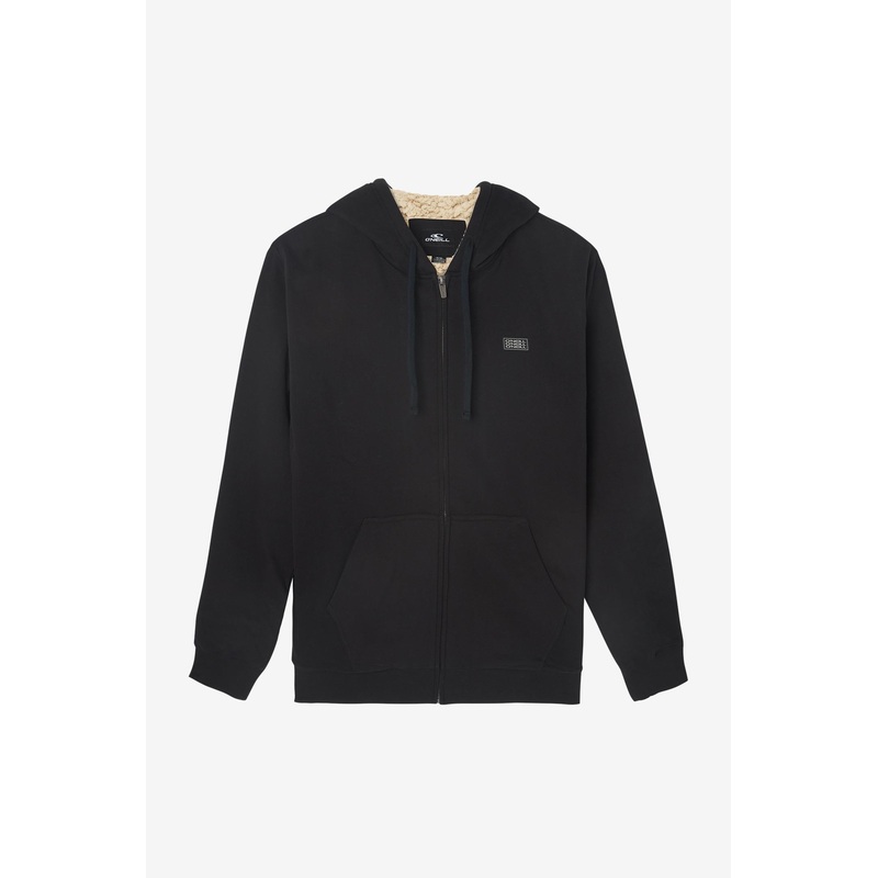 ONeill Mens Fifty Two Sherpa Full Zip Hoodie Sweatshirt Small Black