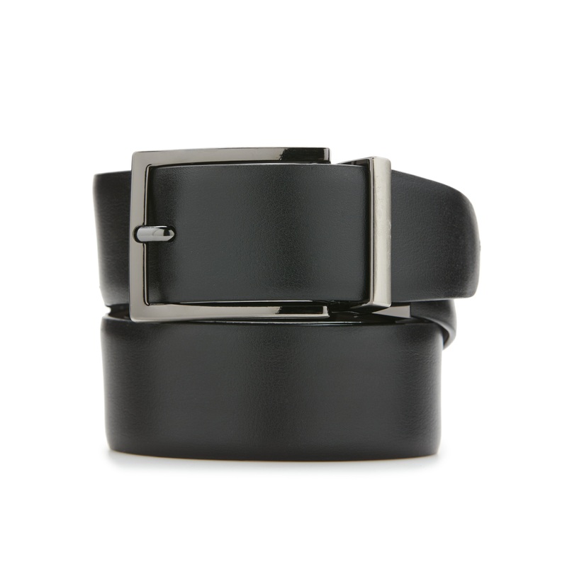 Perry Ellis Portfolio Mens Reversible Belt Feather Edge Oxford Black 38 - 40 Large
