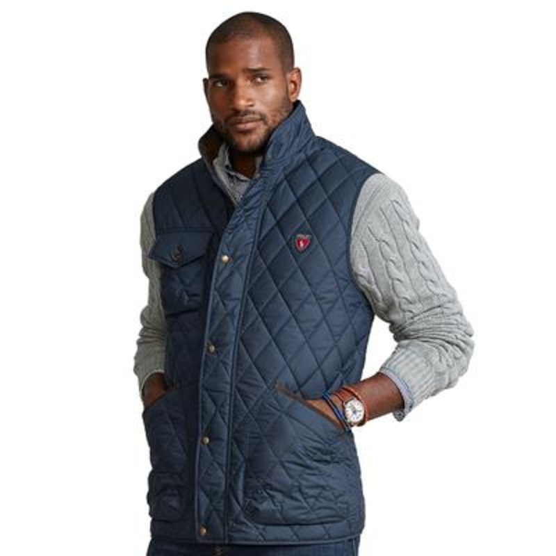 Polo Ralph Lauren Mens Big Tall Water-Repel College Navy Quilted Vest 2LT 2XLT