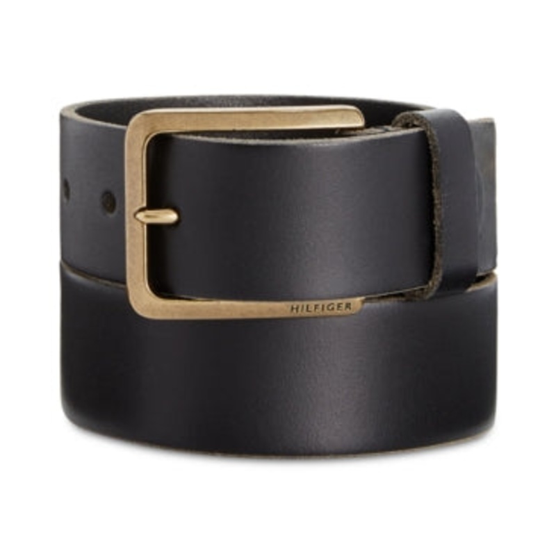 Tommy Hilfiger Black Brass Buckle Belt Small 30 - 32