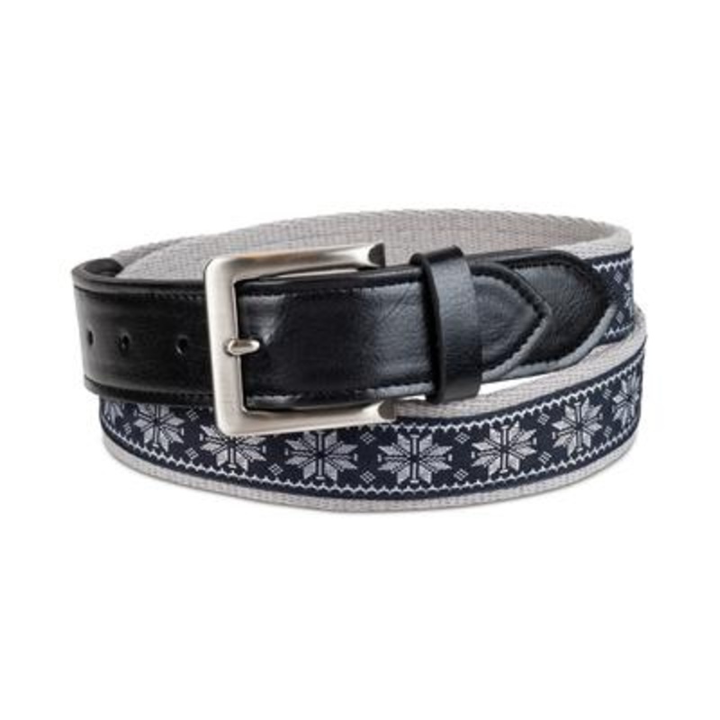 Club Room Mens Holiday Cheer Belt Multiblack Medium 34 - 36