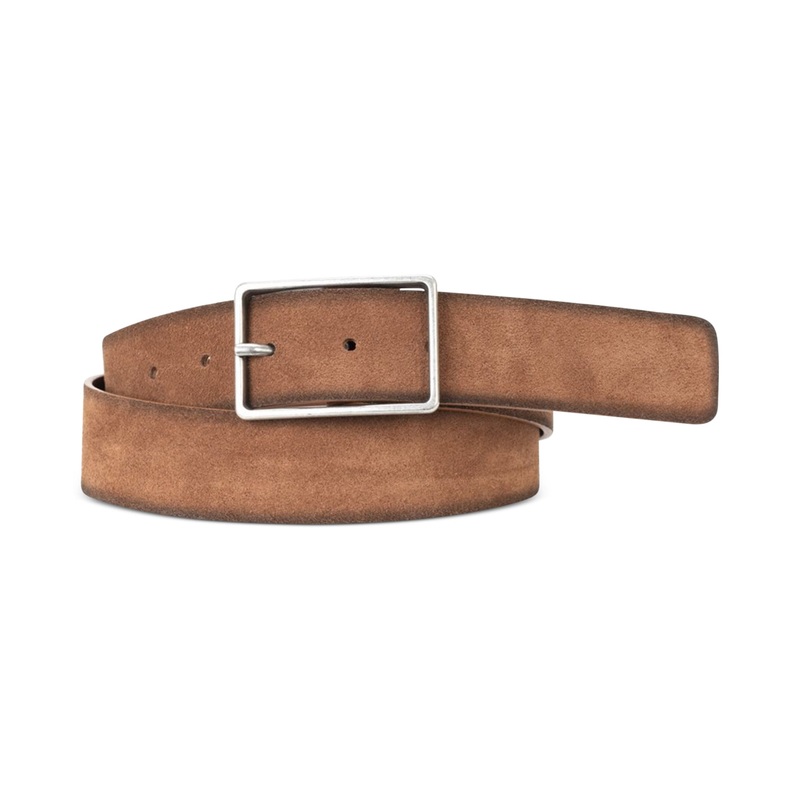 Hugo Boss Mens Giordan Suede Dress Belt Rustcopper 34