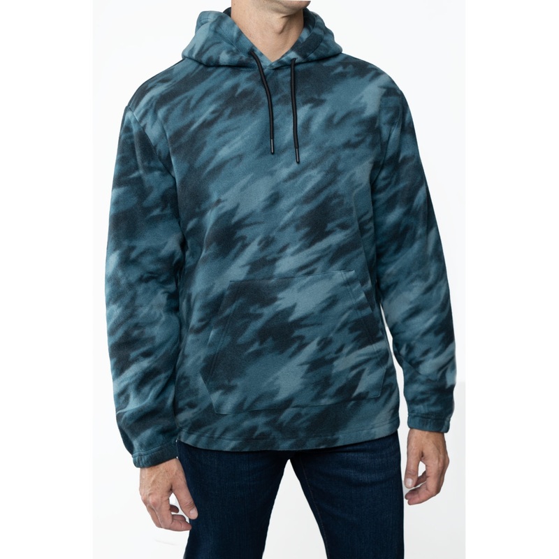 Lazer Mens Polar Fleece Pullover Hoodie Sweatshirt Green Treeline Medium