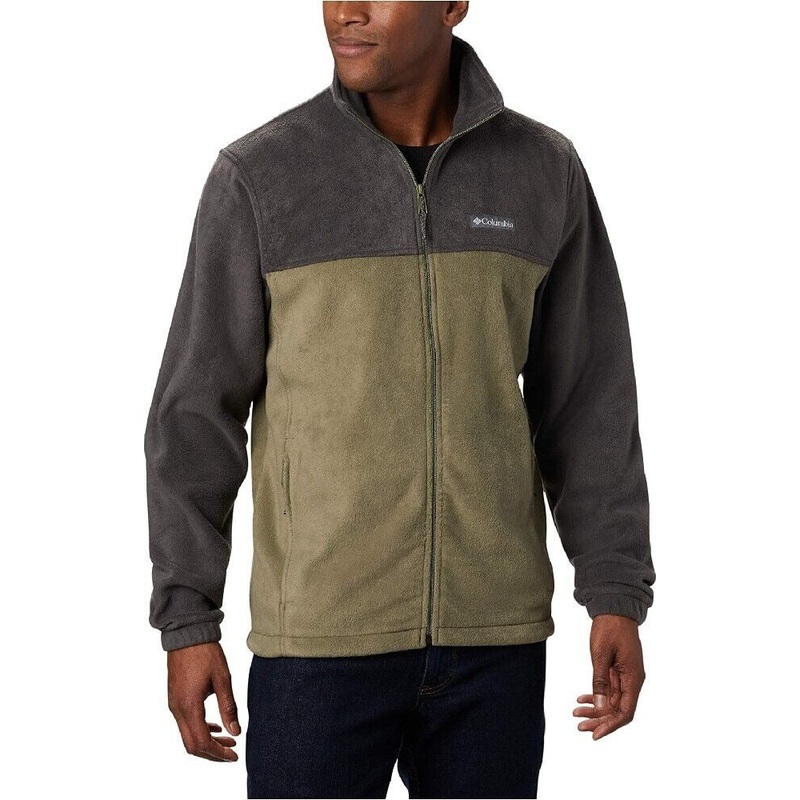 Men's Columbia Steens Mountain Shark Fleece Jacket XXL Grey / Green