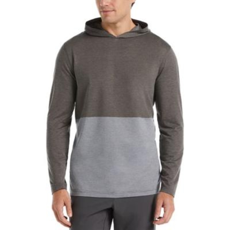 PGA TOUR Men's Lightweight Long Sleeve Colorblocked Golf Hoodie Grey Medium