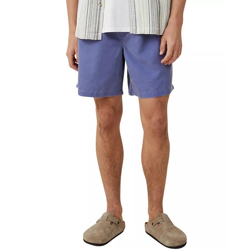 COTTON ON Men's Kahuna Relaxed Fit Shorts Large Worker Blue Drawstring