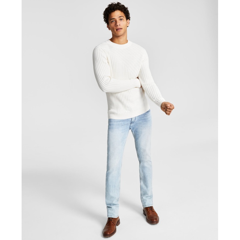 INC International Concepts Men's Tucker Crewneck Sweater Antique White XL XLarge