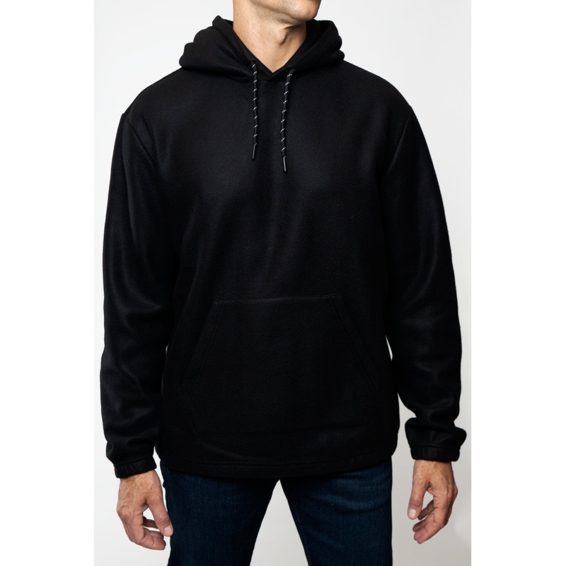 Lazer Mens Polar Fleece Pullover Hoodie Sweatshirt Black Small