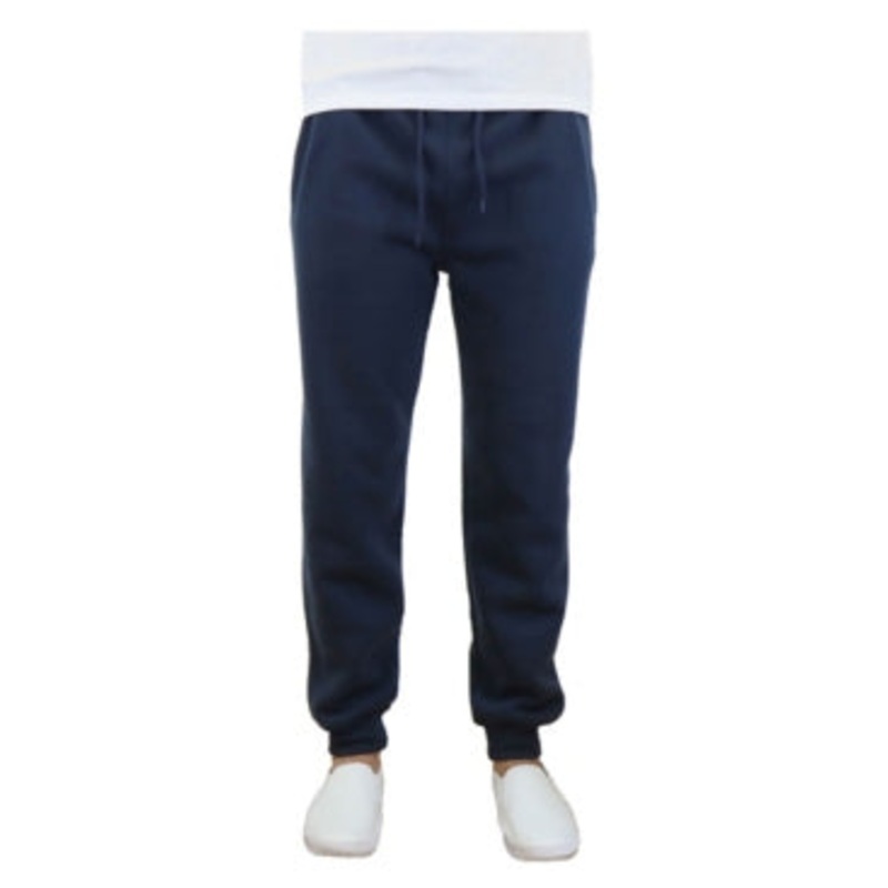 Galaxy By Harvic Men's Slim Fit Drawstring Fleece Pants Blue Medium