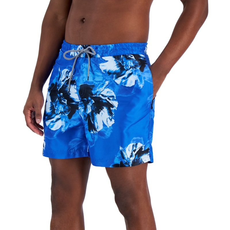 INC INTERNATIONAL CONCEPTS Men's Quick-Dry Arden 5" Swim Trunks Blue Small