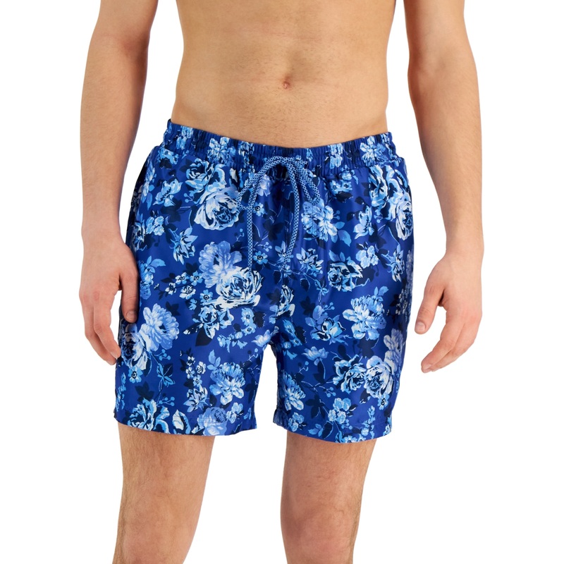 INC INTERNATIONAL CONCEPTS Men's Quick-Dry Roscoe 5" Swim Trunks Blue Small
