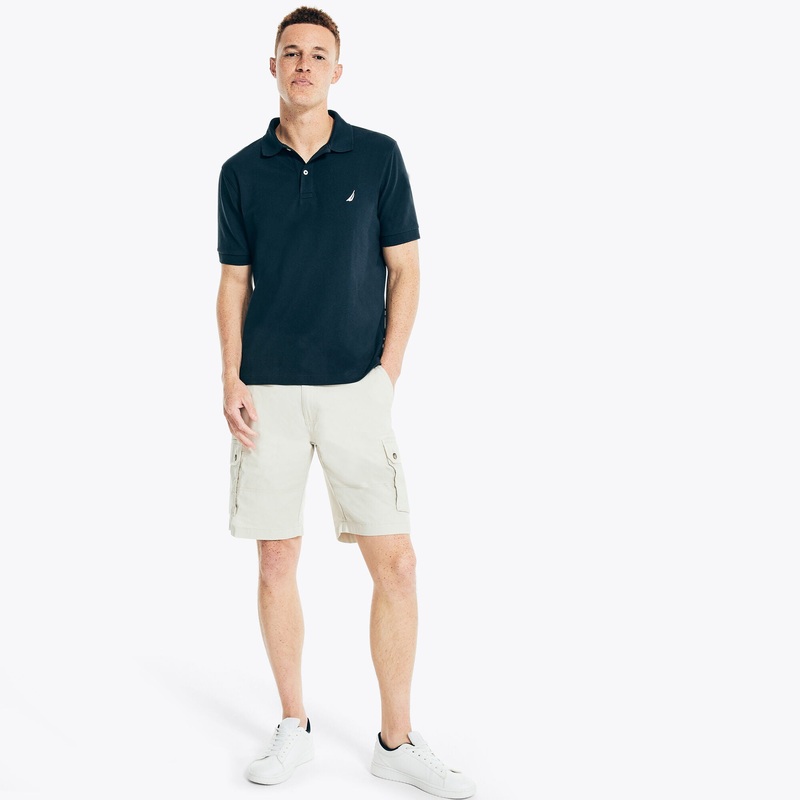 Nautica Mens 10" Navigator Cargo Shorts Beige Nautica Stone 30"