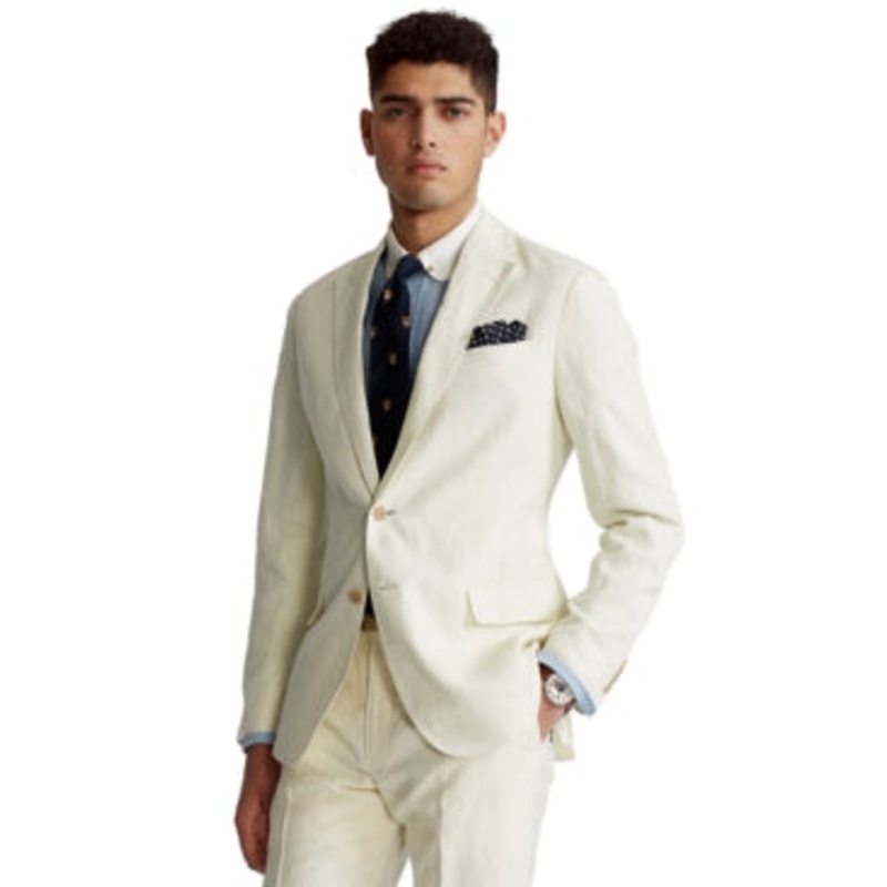 POLO RALPH LAUREN Men's Polo Soft Slub Linen Suit Jacket Cream 2XL