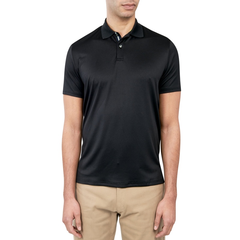 Society of Threads Mens Solid Performnce Polo Shirt Black 2XL