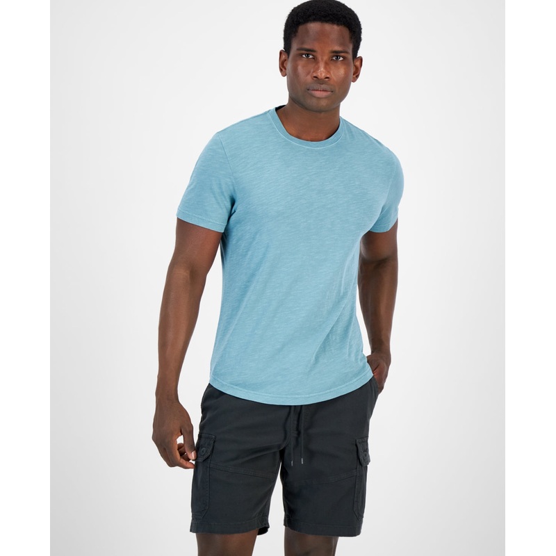 Sun + Stone Mens Regular-Fit Short Sleeve T Shirt Aquatic Blue XL