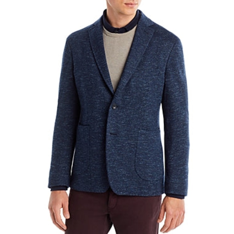 The Men's Store  Melange Jersey Regular Fit Blue Sport Coat 42R
