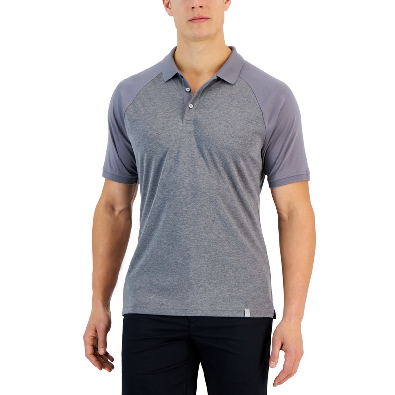ALFANI Men's AlfaTech Short Sleeve PolShirt Grey 2XL