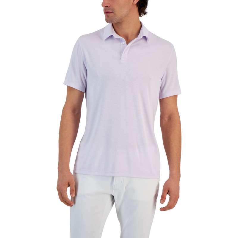 ALFANI Men's AlfaTech Stretch Solid Polo Shirt Lavender XL