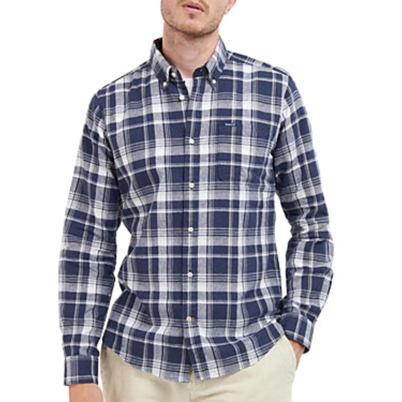 Barbour Men's Ezra Tailored Long Sleeve Button Down Shirt Small