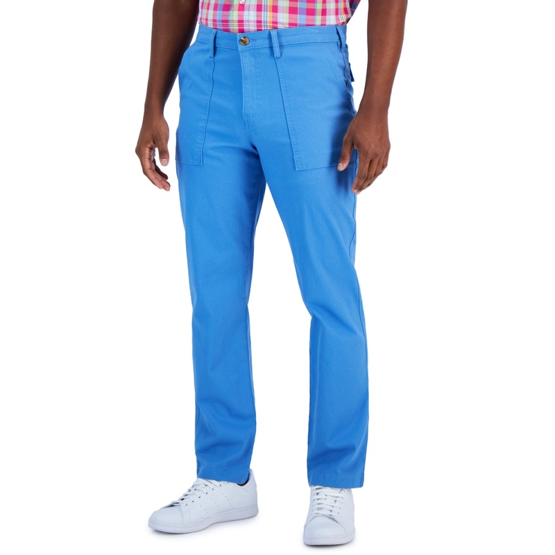 CLUB ROOM Mens Classic-Fit Solid Chore Pants Blue 32 x 30