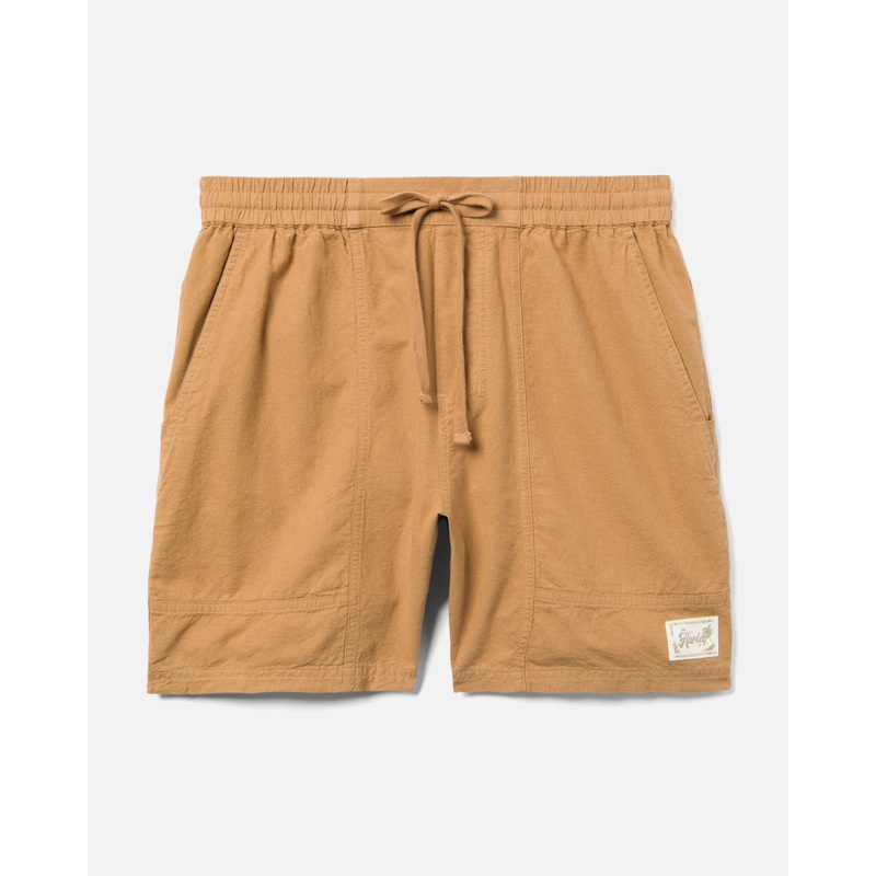 Hurley Mens Baja Linen Volley Swim Shorts Golden Doodle 2XL