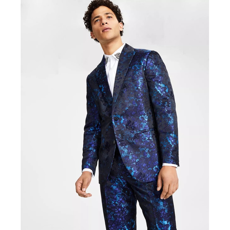 I.N.C. INTERNATIONAL CONCEPTS Men's Classic-Fit Abstract Suit Jacket Medium Blue