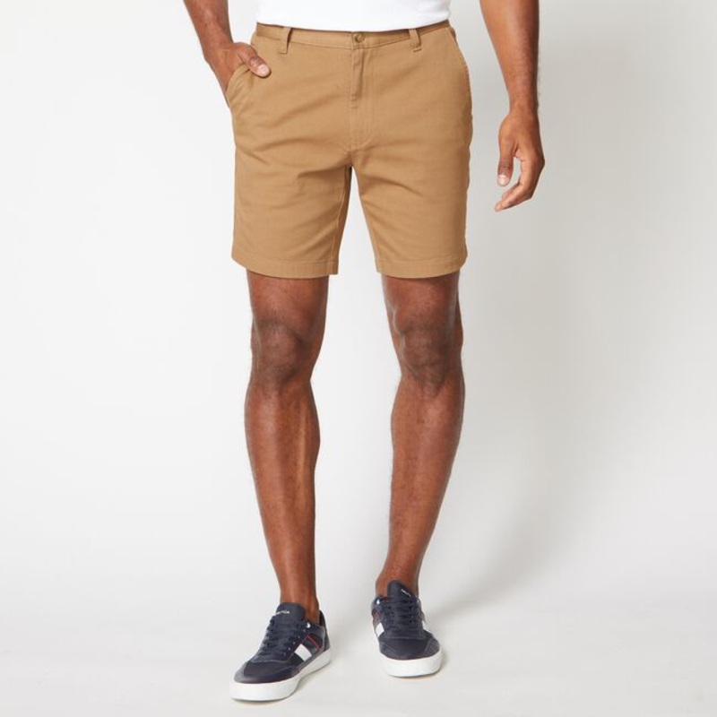 Nautica Men's Classic Fit Stretch Khaki Shorts Oyster Brown 40W
