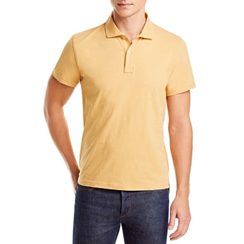 The Men's Store  Cotton Slub Polo Shirt Mustard Yellow XXL