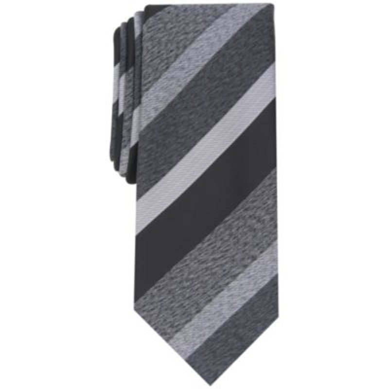 Alfani Men's Cormack Striped Slim Tie Charcoal