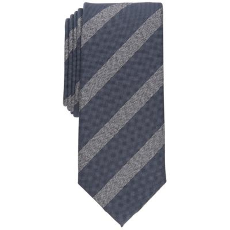 Alfani Men's Rivers Stripe Tie  Charcoal Osfa Reg