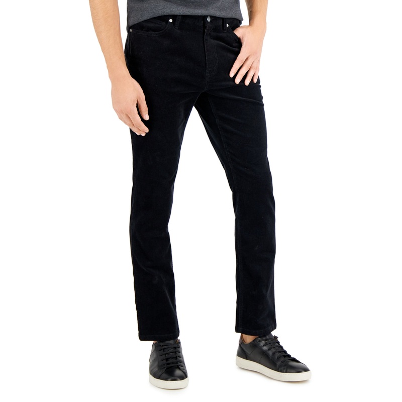 Alfani Mens Corduroy Pants Deep Black 30 x 30