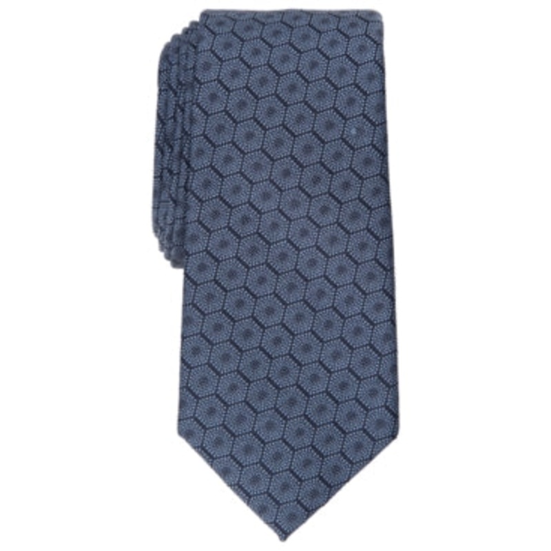 Alfani Mens Slim Geometric Necktie Light Blue OS