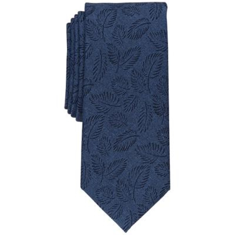 Alfani Mens Slim Leaf Tie Royal Blue OS