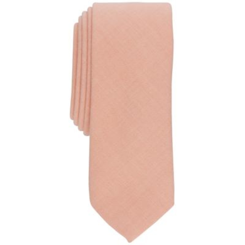 Bar Iii Men's Forte Skinny Textured Tie Orange Necktie