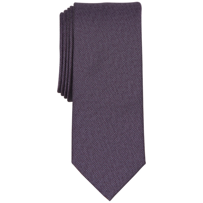Bar III Mens Necktie Cobbled Solid Tie Mauve Purple One Size US