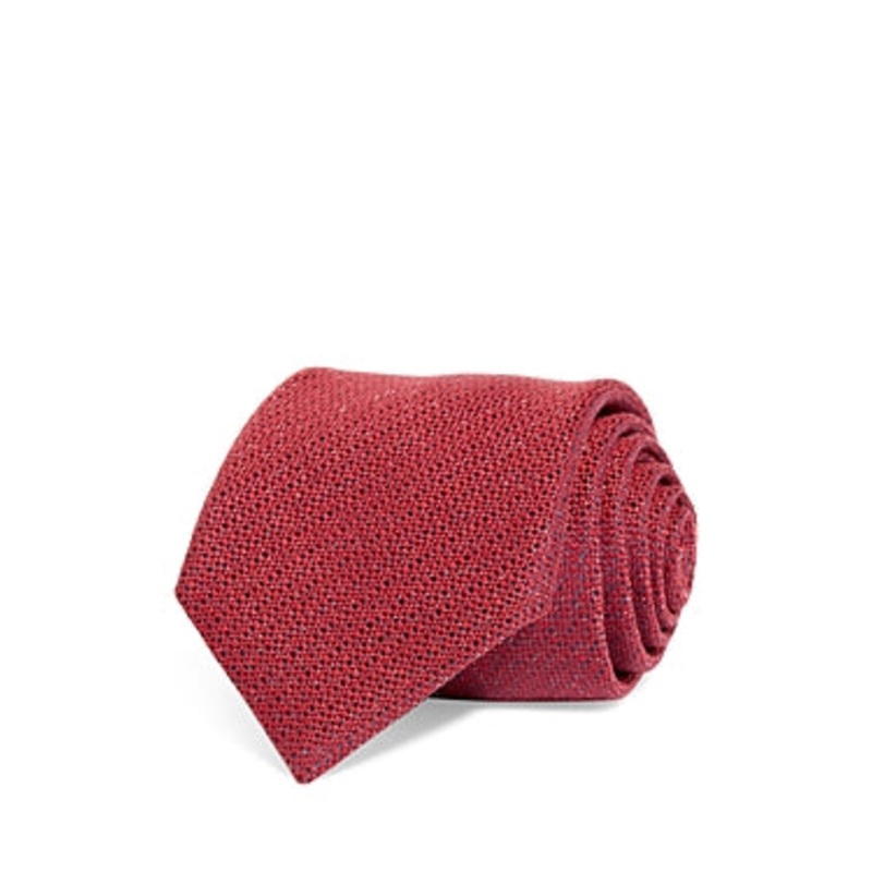 Canali Melange Solid Silk Classic Necktie Red OS