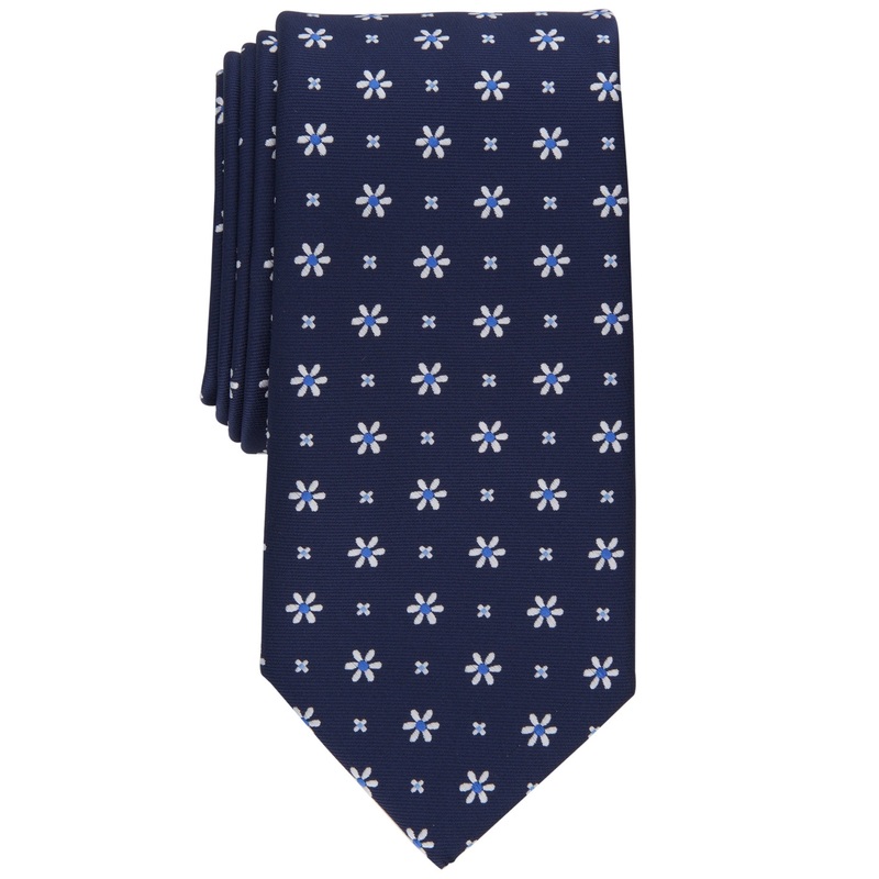 Club Room Men's Floral Neat Tie  Navy