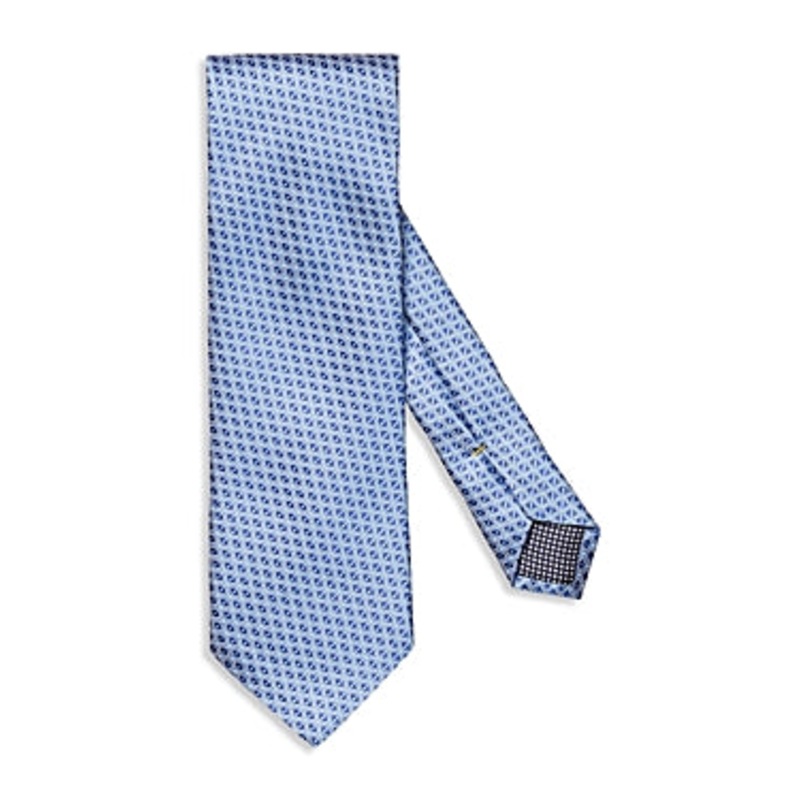 Eton Men's Geometric Jacquard Silk Tie Necktie Blue