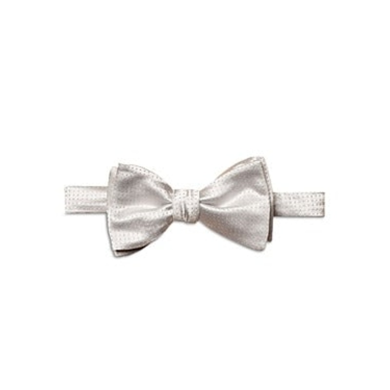 Eton Mens Grey Silk Bow Tie One Size