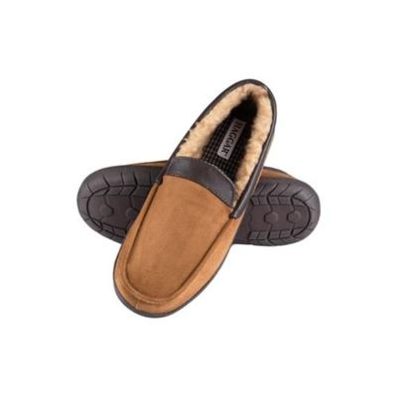 Haggar Men's Microsuede Fleece-Lined Slippers - TAN 2XL