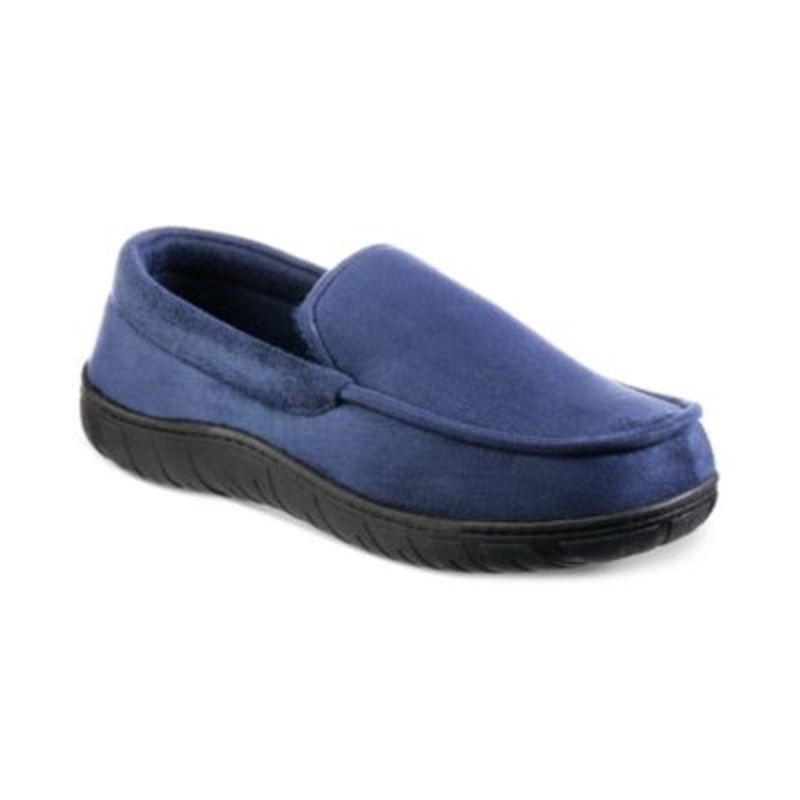 Totes Mens Memory Foam Navy Blue Loafers Medium