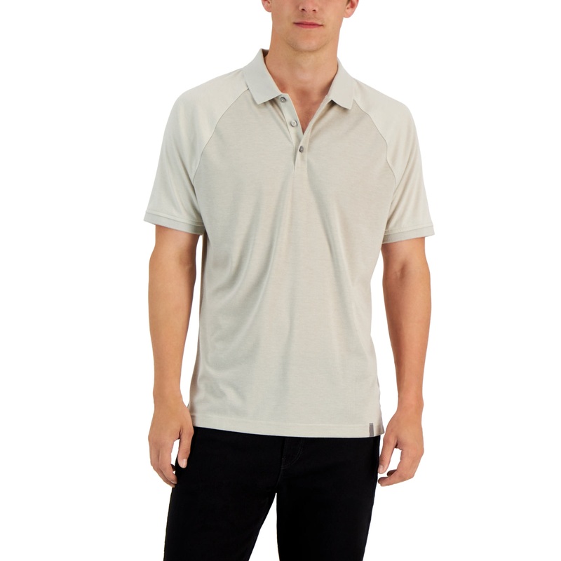 ALFANI Men's AlfaTech Short Sleeve Polo Shirt Moonstruck XL