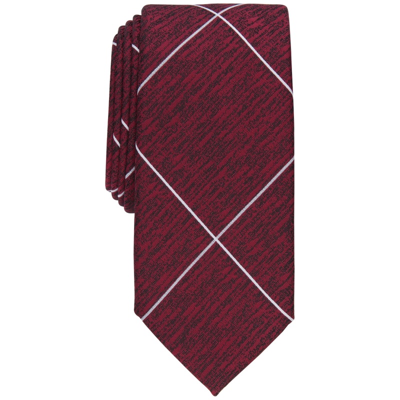 Alfani Men's Red Windowpane Tie Necktie