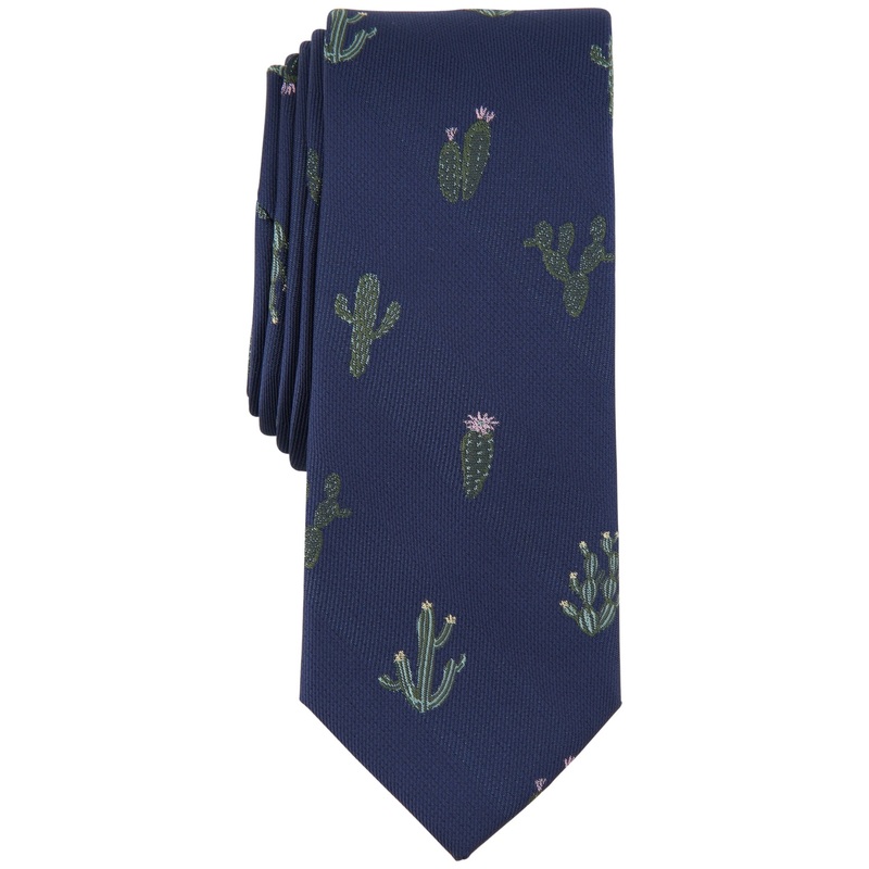 Bar III Men's Bonair Tie Cactus Graphic Navy OS