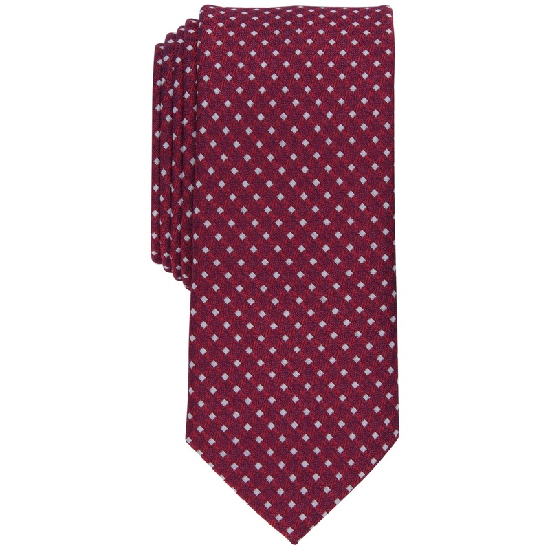 Bar Iii Men's Slim Duncan Check Tie Red Osfa Reg